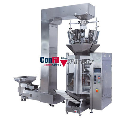 10 επικεφαλής εξοπλισμός συσκευασίας VFFS με Weigher Multihead