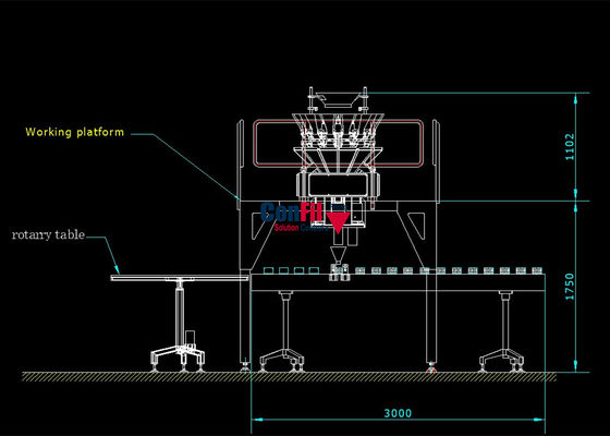 50 Weigher Multihead γραμμαρίου μηχανή συσκευασίας για το λουλούδι καννάβεων στα εμπορευματοκιβώτια