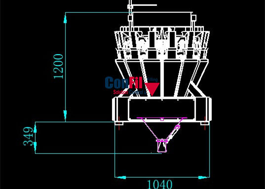 200gram αυτόματη Weigher Multihead διπλή βίδα στρώματος 1 λίτρο