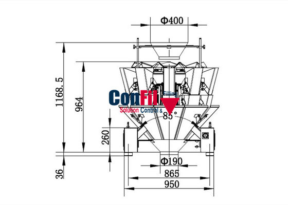 αυτόματος Multihead Weigher 10 400kg 500gram κεφάλι