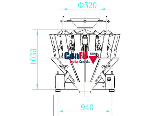 2000gram αυτόματος Weigher 14 Multihead κεφάλι