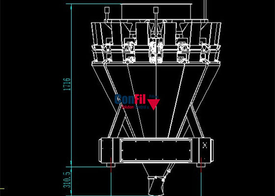 Weigher Multihead ζυγίζοντας μηχανών Multihead για την αδιάβροχη μηχανή πλήρωσης τυριών εξοχικών σπιτιών και χλωροτυριού τυριών