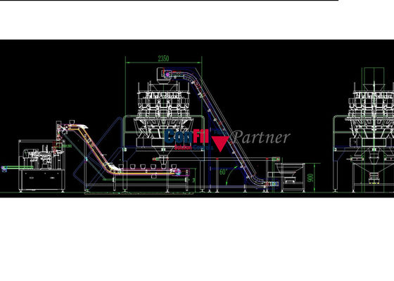 Weigher Multihead ζυγίζοντας μηχανών Multihead για τον υπολογισμό των σακουλών ή της ξηράς υπέρβαρης απαλλαγής τροφίμων