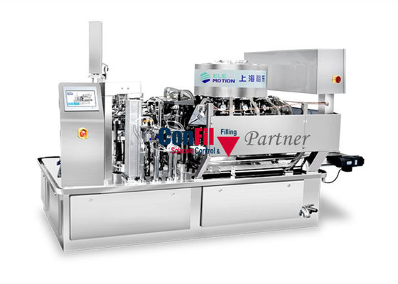 Weigher Multihead μηχανή συσκευασίας για το παγωμένο χωρισμένο σε τετράγωνα σύστημα μηχανών κενής συσκευασίας κοτόπουλου περιστροφικό