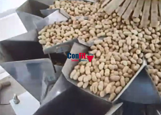10 επικεφαλής Weigher Multihead μηχανή συσκευασίας για τα φυστίκια σπόρων λουλουδιών ήλιων