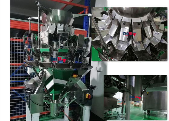 12Head Weigher Multihead σιταριών δημητριακών ρυζιού σύστημα συσκευασίας μηχανών συσκευασίας VFFS