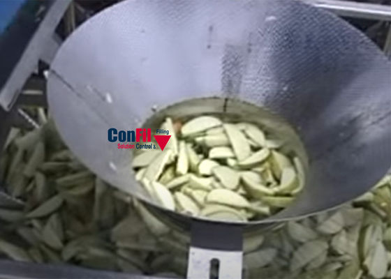 Weigher Multihead μηχανή συσκευασίας για τις φέτες της Apple που συσκευάζουν το σύστημα με Traysealer