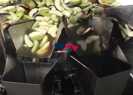 Weigher Multihead η μηχανή συσκευασίας για τη Apple τεμαχίζει το σύστημα συσκευασίας φρούτων VFFS
