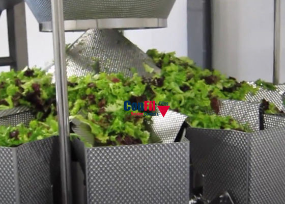 Weigher Multihead μηχανή συσκευασίας για έτοιμο δίσκο Traysealer συστημάτων συσκευασίας μαρουλιού το φυτικό
