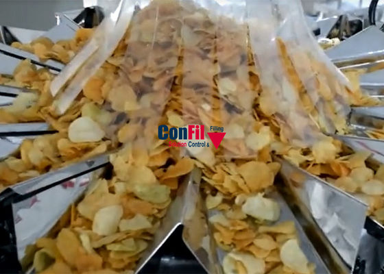 Weigher Multihead μηχανή συσκευασίας για το εξωθημένο σύστημα συσκευασίας υψηλής ταχύτητας πρόχειρων φαγητών καλαμποκιού Sanck