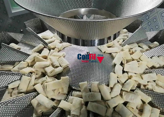 Weigher Multihead ζυγίζοντας μηχανών Multihead για τη μετρώντας μηχανή πλήρωσης ρόλων ανοίξεων παγωμένων τροφίμων